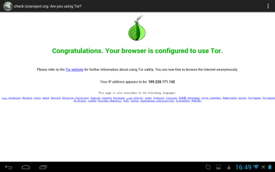 Screenshot of the application Orweb: Private Web Browser - #6