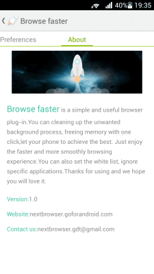 Screenshot of the application Browse faster for Next Browser - #7