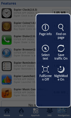 Screenshot of the application Espier Browser - #2