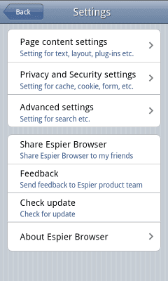 Screenshot of the application Espier Browser - #5