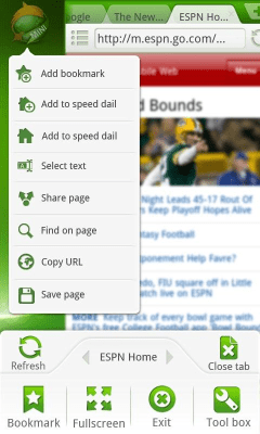 Screenshot of the application Dolphin Browser Mini - #1