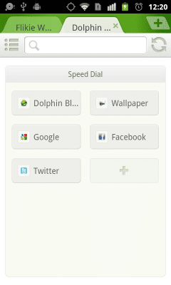 Screenshot of the application Dolphin Browser Mini - #2