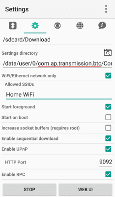 Screenshot of the application Transmission BTC - Torrent Downloader - #4