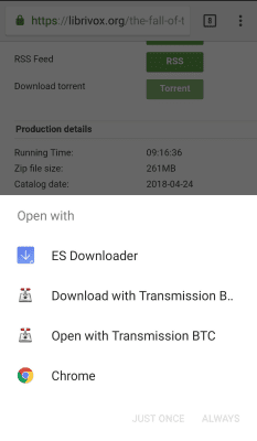 Screenshot of the application Transmission BTC - Torrent Downloader - #8