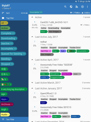 Screenshot of the application BiglyBT torrent client with remote control - #5