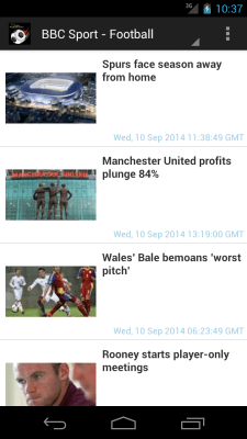 Screenshot of the application Easy RSS Football News Soccer - #1