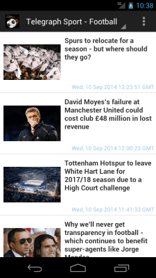 Screenshot of the application Easy RSS Football News Soccer - #2