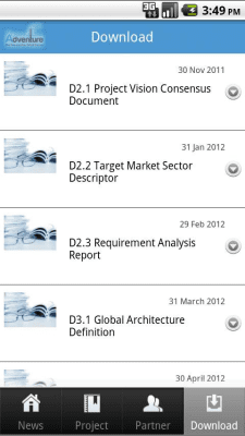 Screenshot of the application EU FP7 Adventure - #1