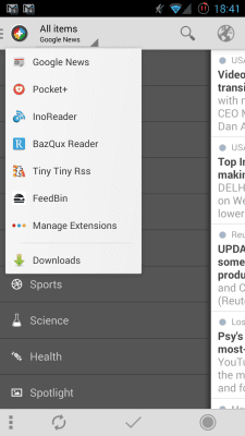 Screenshot of the application InoReader | News+ - #1