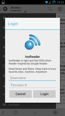 Screenshot of the application InoReader | News+ - #2