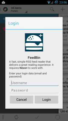 Screenshot of the application FeedBin | News+ - #2