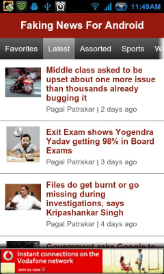 Screenshot of the application Faking News For Android - #1