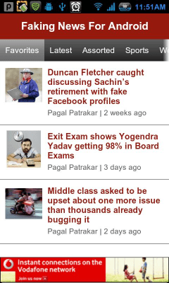 Screenshot of the application Faking News For Android - #5