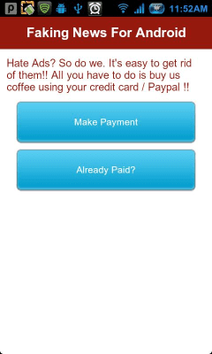 Screenshot of the application Faking News For Android - #7