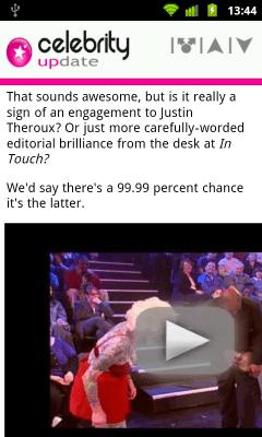 Screenshot of the application Celebrity Update - #4