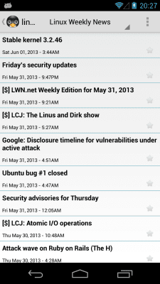 Screenshot of the application Linux News - #1