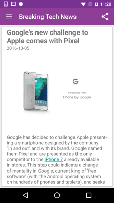 Screenshot of the application Latest Technology News - #3
