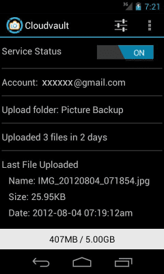 Screenshot of the application CloudVault Photo Uploader - #1