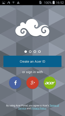 Screenshot of the application AcerCloud Portal - #1