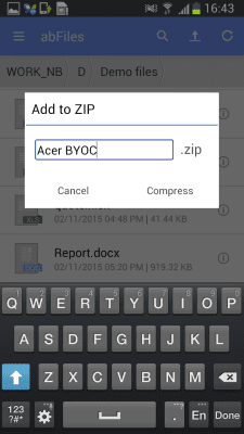 Screenshot of the application abFiles (Acer Remote Files) - #6