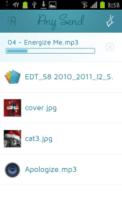 Screenshot of the application Any Send - #3