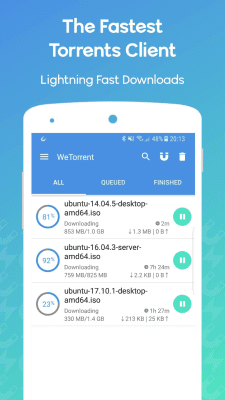 Screenshot of the application WeTorrent - #1