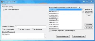 Screenshot of the application XetoWare Password Generator - #1