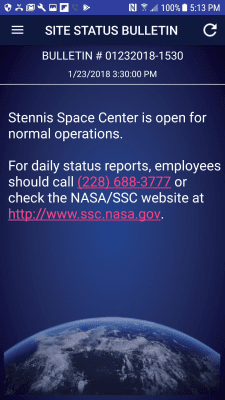 Screenshot of the application SSC Site Status - #6