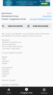 Screenshot of the application My Location and Compass, Weather - #5