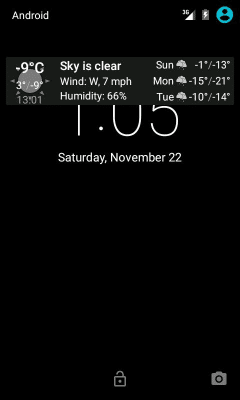 Screenshot of the application Weather notification - #3