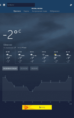 Screenshot of the application MSN Weather - forecast and maps - #4
