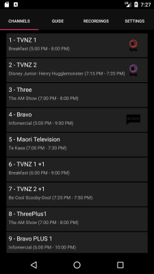 Screenshot of the application NextPVR - #1