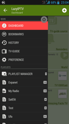 Screenshot of the application LAZY IPTV - #2