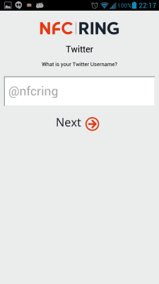 Screenshot of the application NFC Ring Control - #3