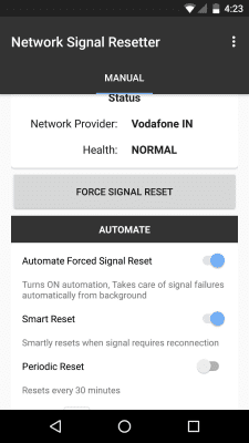 Screenshot of the application Network Signal Resetter Free - #1