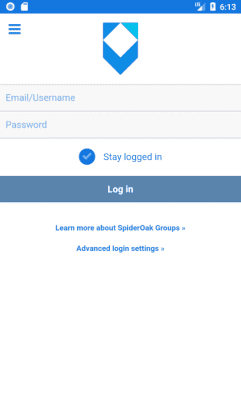 Screenshot of the application SpiderOak Groups - #1