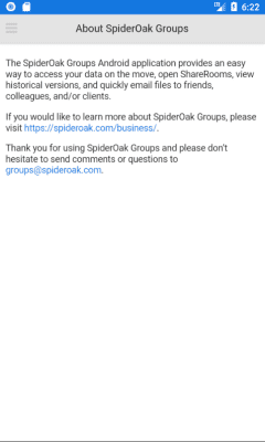 Screenshot of the application SpiderOak Groups - #4