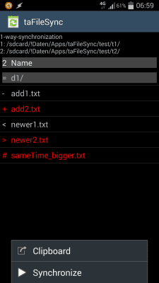 Screenshot of the application taFileSync - #5