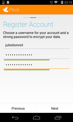 Screenshot of the application Flock - #3