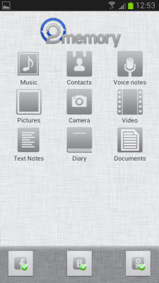 Screenshot of the application 2memory - transferring contacts - #1