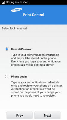 Screenshot of the application Samsung Mobile Print Control - #2