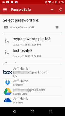 Screenshot of the application PasswdSafe - #1