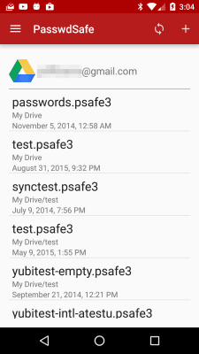 Screenshot of the application PasswdSafe - #2