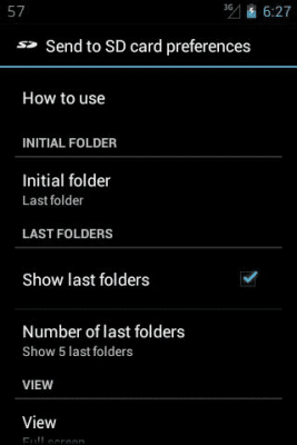 Screenshot of the application Send to SD card - #7