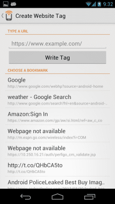 Screenshot of the application NFC Writer by Trigger - #3