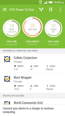 Screenshot of the application HTC Power To Give - #1