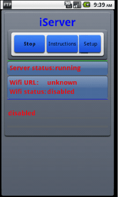 Screenshot of the application iServer - #1