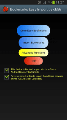 Screenshot of the application Bookmarks Easy Import - #1