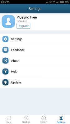 Screenshot of the application Plusync: File Sync and Sharing - #8