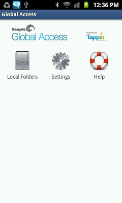 Screenshot of the application Seagate Global Access - #1